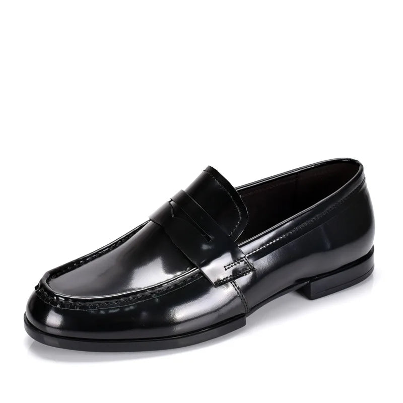 Luxury Slip On Penny Shoes Men Genuine Leather Italian Loafer Shoes For Men Black Patent Leather Formal Oxford Men Dress Shoes