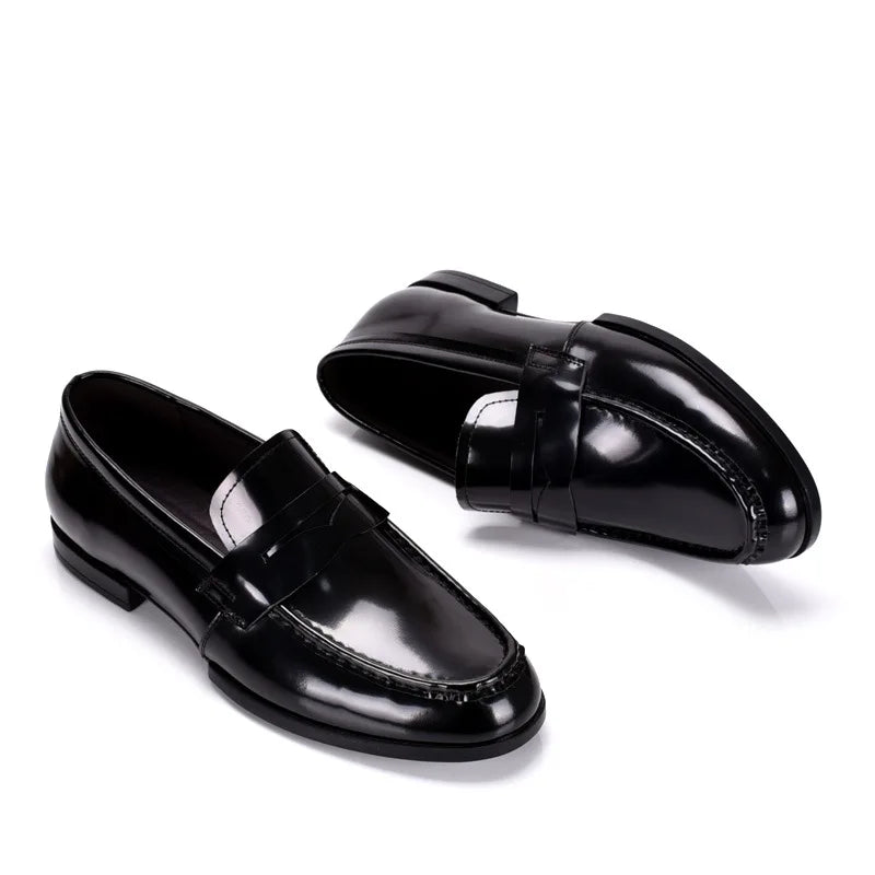 Luxury Slip On Penny Shoes Men Genuine Leather Italian Loafer Shoes For Men Black Patent Leather Formal Oxford Men Dress Shoes