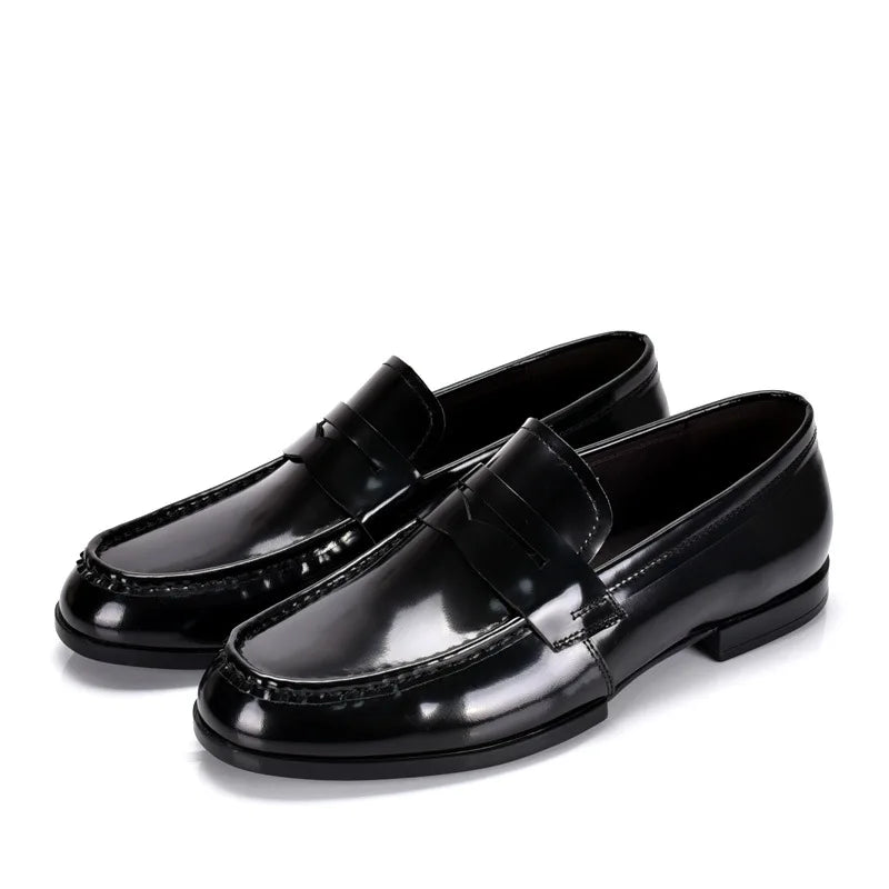 Luxury Slip On Penny Shoes Men Genuine Leather Italian Loafer Shoes For Men Black Patent Leather Formal Oxford Men Dress Shoes