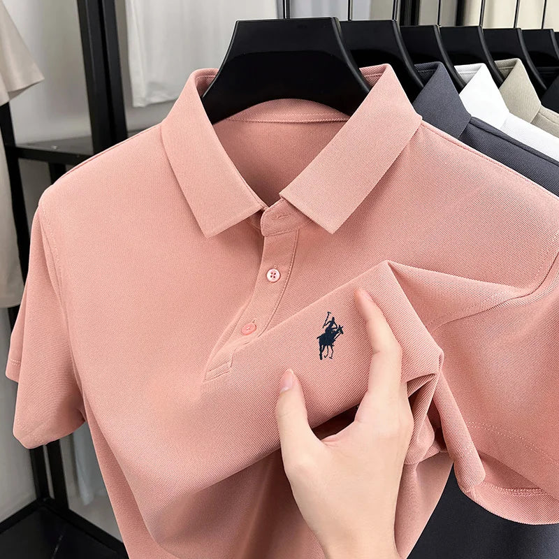 Luxury brand short sleeve polo shirt summer trend designer new pony embroidery lapel T-shirt fashionable casual golf men's wear