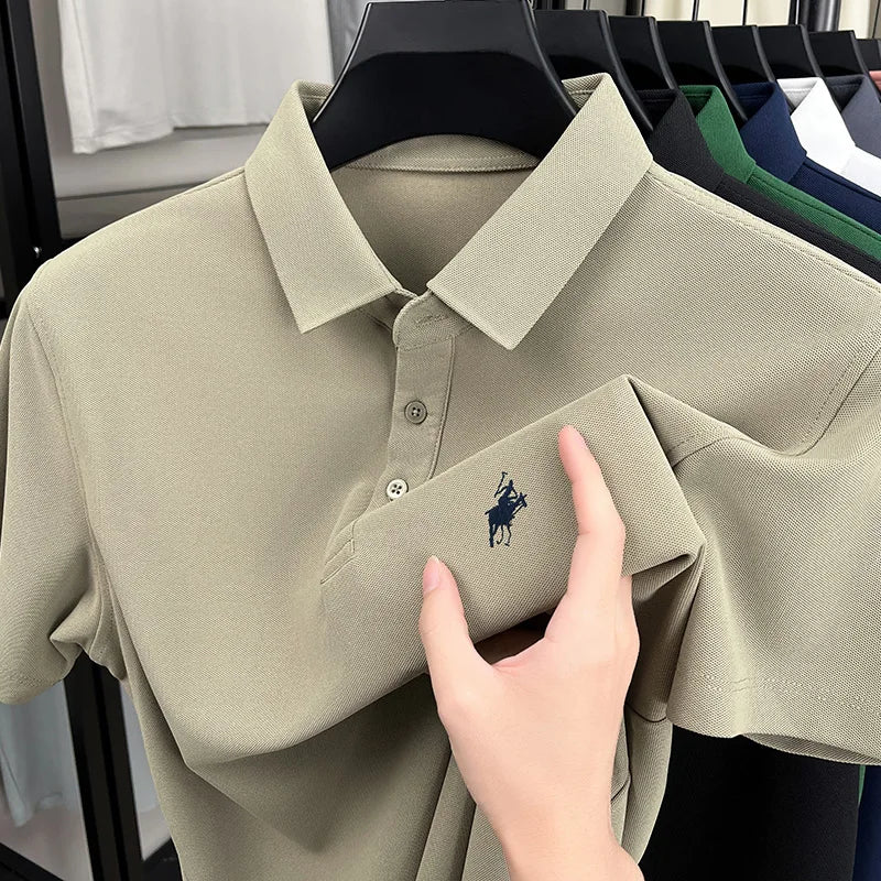 Luxury brand short sleeve polo shirt summer trend designer new pony embroidery lapel T-shirt fashionable casual golf men's wear