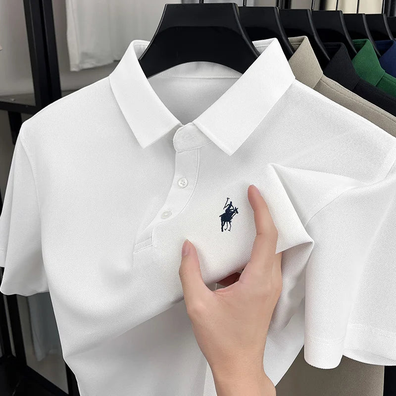 Luxury brand short sleeve polo shirt summer trend designer new pony embroidery lapel T-shirt fashionable casual golf men's wear