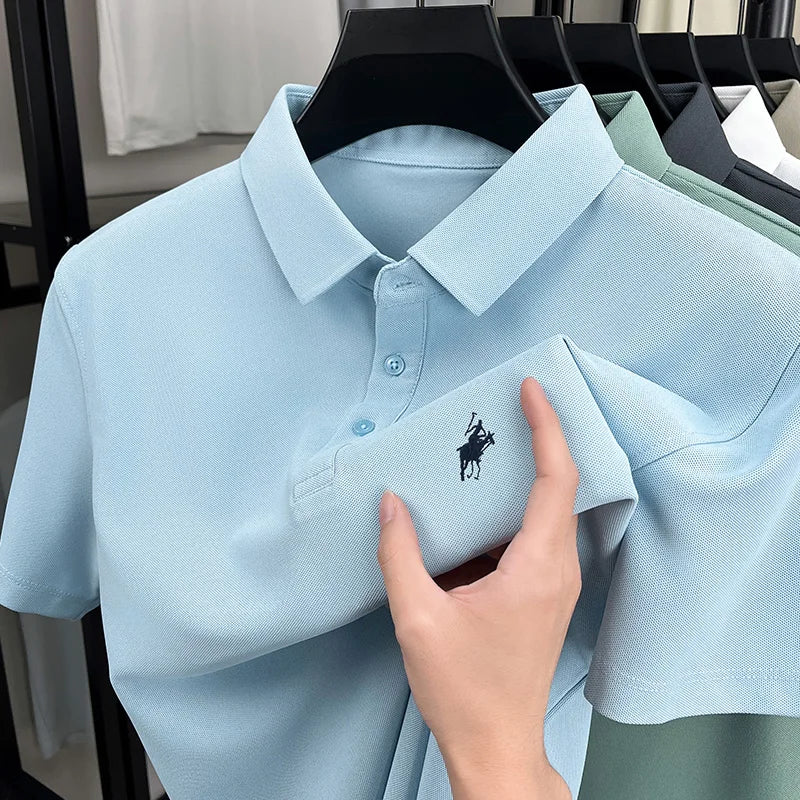 Luxury brand short sleeve polo shirt summer trend designer new pony embroidery lapel T-shirt fashionable casual golf men's wear