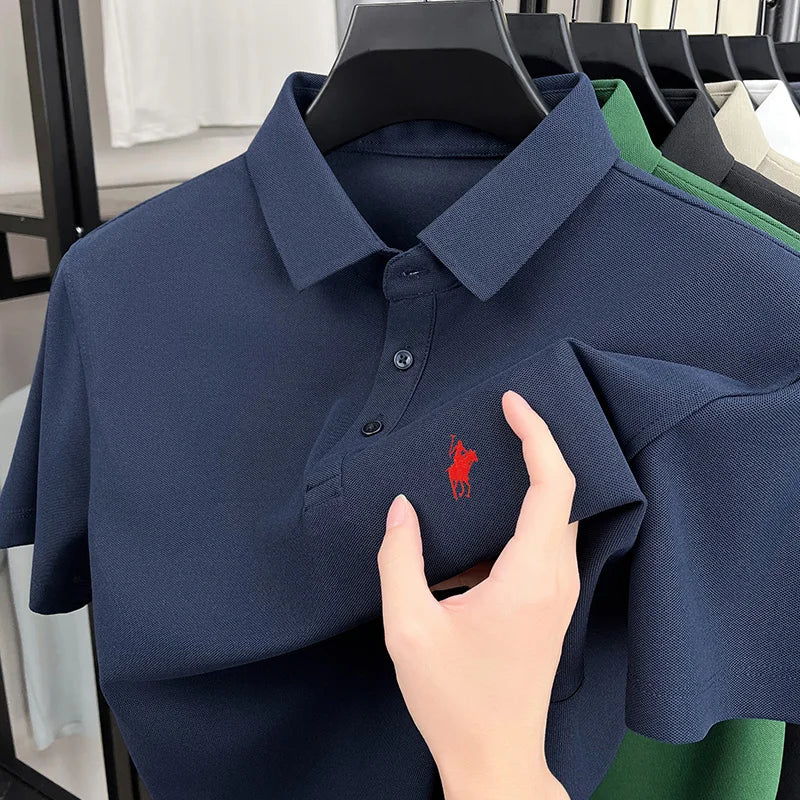 Luxury brand short sleeve polo shirt summer trend designer new pony embroidery lapel T-shirt fashionable casual golf men's wear