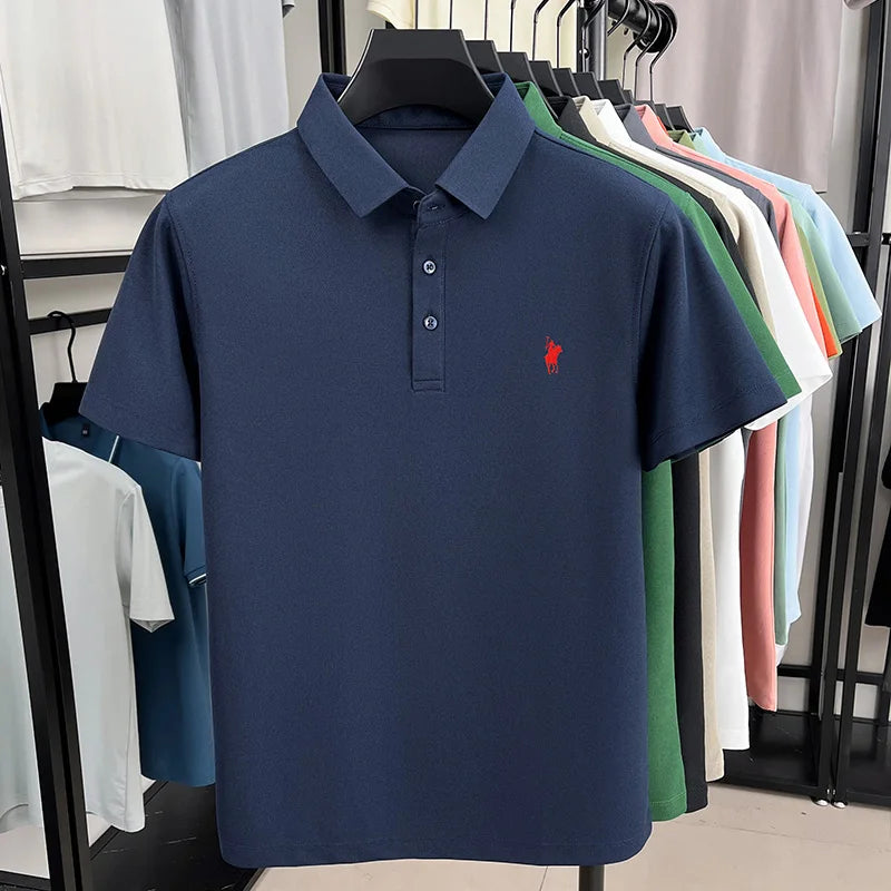 Luxury brand short sleeve polo shirt summer trend designer new pony embroidery lapel T-shirt fashionable casual golf men's wear